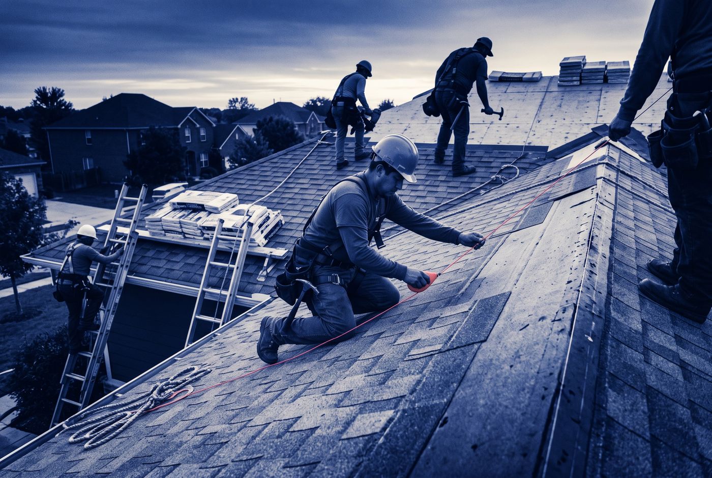 Roofing work in the field